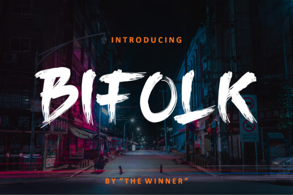 Bifolk: A Bold Brushed Display Font for Creative Brands