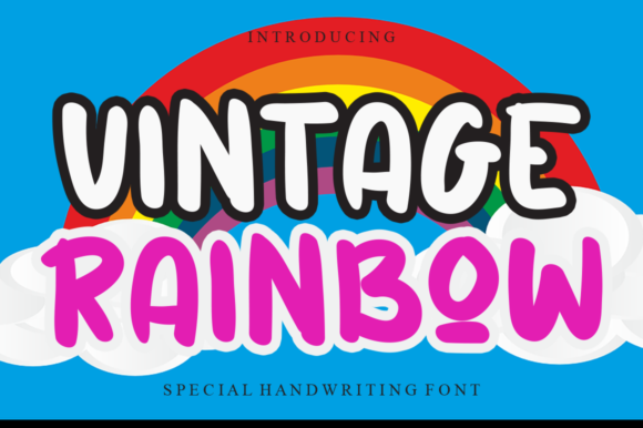 Vintage Rainbow Font for Handmade Creations